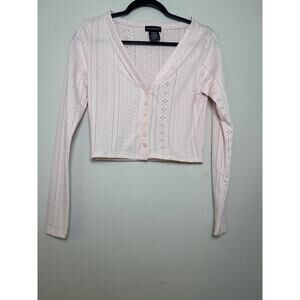 Fourteen Twelve Crop‎ Eyelet Sweater Size Jr. M